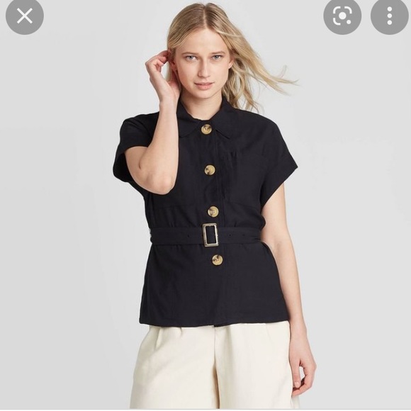 Who What Wear Tops Who What Wear Target Short Sleeve Utility Jacket